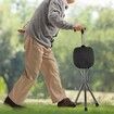 Hold 440 lbs Folding Canes with Seat Walking Stick Height Adjustment Cane Seat Capacity Frosted Handle with Magnetic Stone Massage Crutches Stool