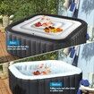 5.4Ft Inflatable Hot Tub Cover, Energy Saving Lid for Square Hot Tub, Foldable Protective Rain Overflow Cover for Inflatable Outdoor Hot Tubs