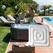4.4Ft Inflatable Hot Tub Cover, Energy Saving Lid for Square Hot Tub, Foldable Protective Rain Overflow Cover for Inflatable Outdoor Hot Tubs