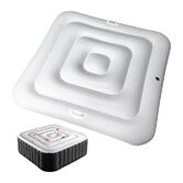 4.4Ft Inflatable Hot Tub Cover, Energy Saving Lid for Square Hot Tub, Foldable Protective Rain Overflow Cover for Inflatable Outdoor Hot Tubs