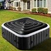 4.2 Ft Black Inflatable Hot Tub Cover, Energy Saving lid for Square Hot Tub with Handle for Outdoor Inflatable Hot Tubs