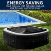4.2 Ft Black Inflatable Hot Tub Cover, Energy Saving lid for Square Hot Tub with Handle for Outdoor Inflatable Hot Tubs