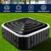 4.2 Ft Black Inflatable Hot Tub Cover, Energy Saving lid for Square Hot Tub with Handle for Outdoor Inflatable Hot Tubs