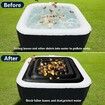 4.2 Ft Black Inflatable Hot Tub Cover, Energy Saving lid for Square Hot Tub with Handle for Outdoor Inflatable Hot Tubs