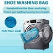 2 Pc Portable Reusable Laundry Shoe Bags for Washing Machine and Dryer, Shoe Cleaning Bag for All Types and Sizes Color Grey