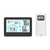 Indoor Outdoor Thermometer Wireless, 5 Inch Display Digital Hygrometer Thermometer Monitor with Sensor and Weather Station, Black