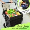 Shopping Cart Waterproof Basket Liner & 360° Swivel Wheels,Foldable Collapsible & Lightweight Perfect for Groceries Laundry Utility Cart,Black
