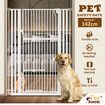 Safety Gate Pet Dog Cat Security Extra Tall Retractable Fence Enclosure Guard Kitchen Doorway Stairs Barrier with Walk Through Door 75 to 105cm White