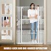 Safety Gate Pet Dog Cat Security Extra Tall Retractable Fence Enclosure Guard Kitchen Doorway Stairs Barrier with Walk Through Door 75 to 105cm White