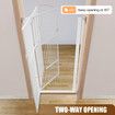 Safety Gate Pet Dog Cat Security Extra Tall Retractable Fence Enclosure Guard Kitchen Doorway Stairs Barrier with Walk Through Door 75 to 105cm White