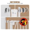 Safety Gate Pet Dog Cat Security Extra Tall Retractable Fence Enclosure Guard Kitchen Doorway Stairs Barrier with Walk Through Door 75 to 105cm White