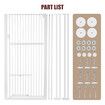 Safety Gate Pet Dog Cat Security Extra Tall Retractable Fence Enclosure Guard Kitchen Doorway Stairs Barrier with Walk Through Door 75 to 105cm White