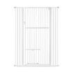 Safety Gate Pet Dog Cat Security Extra Tall Retractable Fence Enclosure Guard Kitchen Doorway Stairs Barrier with Walk Through Door 75 to 105cm White