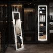 LED Full Length Mirror Floor Vanity Free Standing Body Wall Mounted Hanging Leaning Lighted Hallway Bedroom Dressing Makeup 3 Light Colours 40x2x160cm