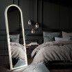 LED Full Length Mirror Vanity Arched Body Dressing Floor Free Standing Hanging Leaning Lighted Wall Lighted Bedroom Hallway 3 Light Colours 50x2x160cm