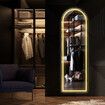 LED Full Length Mirror Vanity Arched Body Dressing Floor Free Standing Hanging Leaning Lighted Wall Lighted Bedroom Hallway 3 Light Colours 50x2x160cm