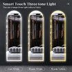 LED Full Length Mirror Vanity Arched Body Dressing Floor Free Standing Hanging Leaning Lighted Wall Lighted Bedroom Hallway 3 Light Colours 50x2x160cm