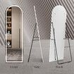 LED Full Length Mirror Vanity Arched Body Dressing Floor Free Standing Hanging Leaning Lighted Wall Lighted Bedroom Hallway 3 Light Colours 50x2x160cm