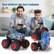 RC Car Toy Remote Control Shark Stunt Monster Truck 2.4GHz Offroad Vehicle with Light Sound All Terrain Indoor Outdoor Toys for Kids Color Blue