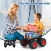 RC Car Toy Remote Control Shark Stunt Monster Truck 2.4GHz Offroad Vehicle with Light Sound All Terrain Indoor Outdoor Toys for Kids Color Blue