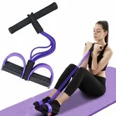 Multifunction Tension Rope,6-Tube Elastic Yoga Pedal Puller Resistance Band,Natural Latex Tension Rope Fitness Equipment