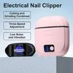 Electric Nail Clipper, USB Rechargeable Automatic Trimmer for Seniors and Kids, 3 Speed Levels, Pink