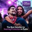 High Fidelity Concert Ear Plugs, Noise Cancelling Silicone Ear Plugs 2 Pairs Great for Concerts Loud Music, Musicians, Motorcycles, Purple