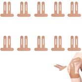 10 Pcs Precut Kinesiology Tape for Knees, Knee Support and Stability, Knee Athletic Tape, Waterproof and Elastic, Beige