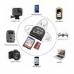 Multi-Port 4 in1 Universal SD TF Card Reader, USB C SD TF Memory Card Reader, Memory Card Reader Multiport Adapter Color Black