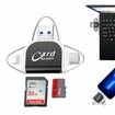 Multi-Port 4 in1 Universal SD TF Card Reader, USB C SD TF Memory Card Reader, Memory Card Reader Multiport Adapter Color Black