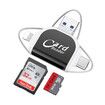 Multi-Port 4 in1 Universal SD TF Card Reader, USB C SD TF Memory Card Reader, Memory Card Reader Multiport Adapter Color Black