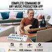25 Key USB MIDI Keyboard Controller with 16 Backlit Pads,Professional Semi-Weighted Dynamic Bluetooth Keyboard,8 Knobs For Music Production Col White