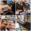 25 Key USB MIDI Keyboard Controller with 16 Backlit Pads,Professional Semi-Weighted Dynamic Bluetooth Keyboard,8 Knobs For Music Production Col Black