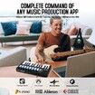 25 Key USB MIDI Keyboard Controller with 16 Backlit Pads,Professional Semi-Weighted Dynamic Bluetooth Keyboard,8 Knobs For Music Production Col Black