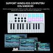 25 Key USB MIDI Keyboard Controller with 8 Backlit Pads,Professional Semi-Weighted Dynamic Bluetooth Keyboard,8 Knobs For Music Production