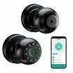Bluetooth Key Fingerprint Password Lock Remote Unlock Smart Door Lock Home Bedroom Door Handle Keyless   COL Black Door Knob Office Quick Installation