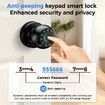 Bluetooth Key Fingerprint Password Lock Remote Unlock Smart Door Lock Home Bedroom Door Handle Keyless   COL Black Door Knob Office Quick Installation