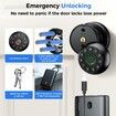 Bluetooth Key Fingerprint Password Lock Remote Unlock Smart Door Lock Home Bedroom Door Handle Keyless   COL Black Door Knob Office Quick Installation