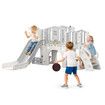 8in1 Kids Slide Set Ladder Steps Indoor Playground Basketball Hoop Activity Centre Play Climber Telescope Ring Toss Game Tunnel Outdoor Toys Playset