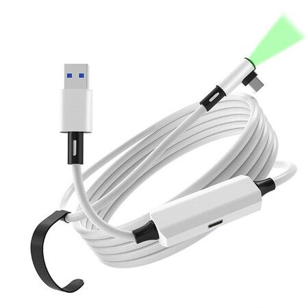 Link Cable 5 Meters with Charging for Quest 3S/3, Quest 2 and Quest Pro, with Separate Charging Port for Uninterrupted Power and LED Indicator