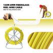 Fish Tape Puller Fibreglass 130mx6mm Wire Cable Running Duct Rodder Electrical Fishtape Pulling Rod NBN Tool Brake Portable Steel Reel Stand Sewer