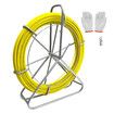 Fish Tape Puller Fibreglass 130mx6mm Wire Cable Running Duct Rodder Electrical Fishtape Pulling Rod NBN Tool Brake Portable Steel Reel Stand Sewer