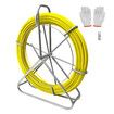 Fish Tape Puller Fibreglass 130mx6mm Wire Cable Running Duct Rodder Electrical Fishtape Pulling Rod NBN Tool Brake Portable Steel Reel Stand Sewer