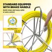 Fish Tape Puller Fibreglass 130mx6mm Wire Cable Running Duct Rodder Electrical Fishtape Pulling Rod NBN Tool Brake Portable Steel Reel Stand Sewer