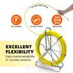 Fish Tape Puller Fibreglass 130mx6mm Wire Cable Running Duct Rodder Electrical Fishtape Pulling Rod NBN Tool Brake Portable Steel Reel Stand Sewer
