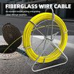 Fish Tape Puller Fibreglass 130mx6mm Wire Cable Running Duct Rodder Electrical Fishtape Pulling Rod NBN Tool Brake Portable Steel Reel Stand Sewer