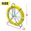 Fish Tape Puller Fibreglass 130mx6mm Wire Cable Running Duct Rodder Electrical Fishtape Pulling Rod NBN Tool Brake Portable Steel Reel Stand Sewer