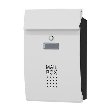 Mailbox with Key Lock, Wall Mounted Locking Mailboxes, Medium Capacity Drop Lock Box for Outdoor, 25.5 x 8.5 x 37.5 cm