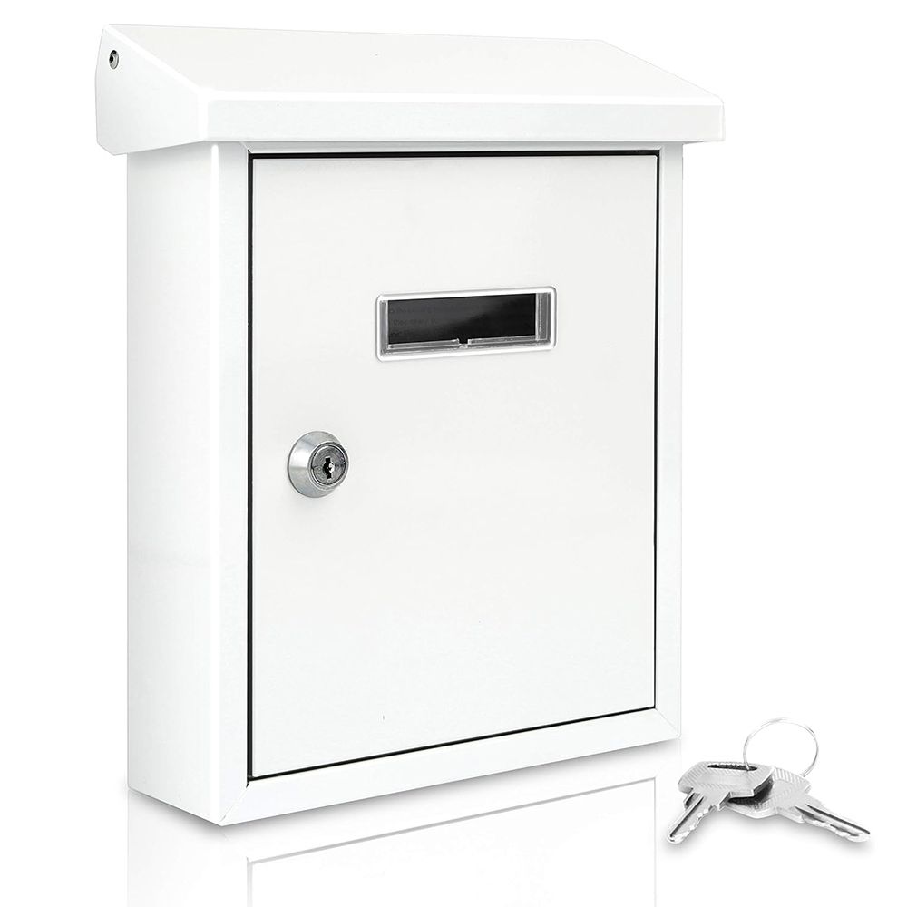 Weatherproof Wall Mount Mailbox,Outdoor Galvanized Metal Key Large Capacity, Commercial Rural Home Decorative and Office Business Parcel Box