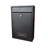 Wall Mount Mailbox, Locking Large Mailbox with Key Lock, Safe Key Drop Box, Steel Cash Drop Box for Home Office School, 22 x 8 x 32 cm , Black